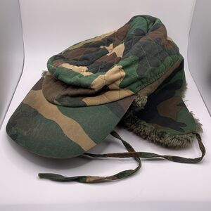 Vintage Younglin Camo Ear Flap Size L Thermal Hat Hunting Thinsulate